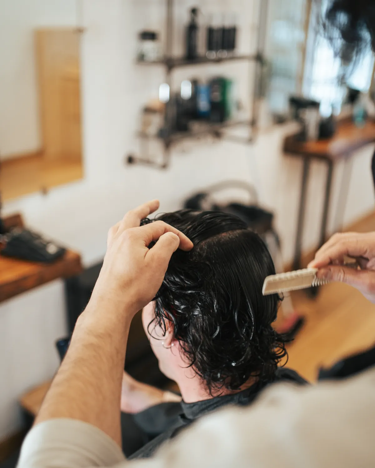 Barber at work